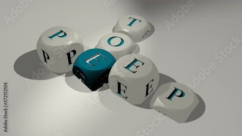 shoes: peep toe video footage of cross words by cube letters emerging from the floor, animation of 3D illustration for background and tic photo