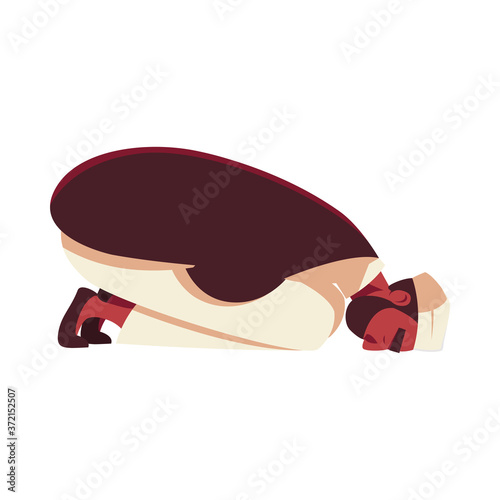 muslim man praying vector design