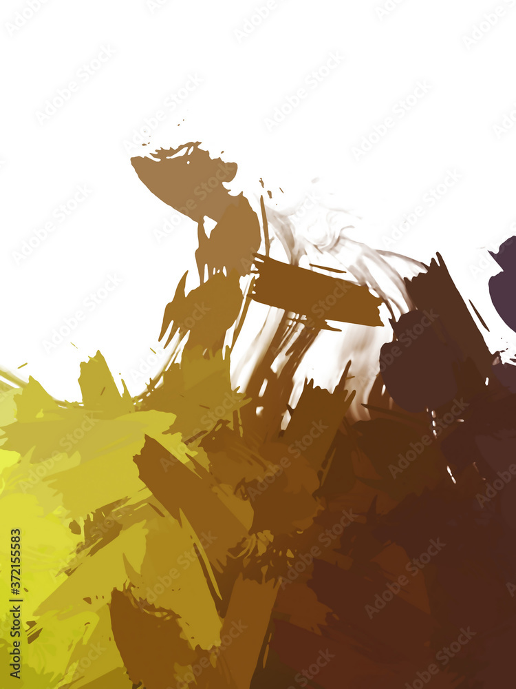 Fototapeta premium Brushed Painted Abstract Background. Wild chaotic brushstrokes. Strokes of paint. 2D Illustration. Brush stroked painting.