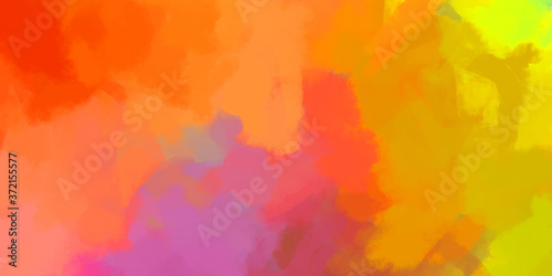 Abstract background of colorful brush strokes. Brushed vibrant wallpaper. Painted artistic creation. Unique and creative illustration. Brush stroked painting. Wall art. © Hybrid Graphics