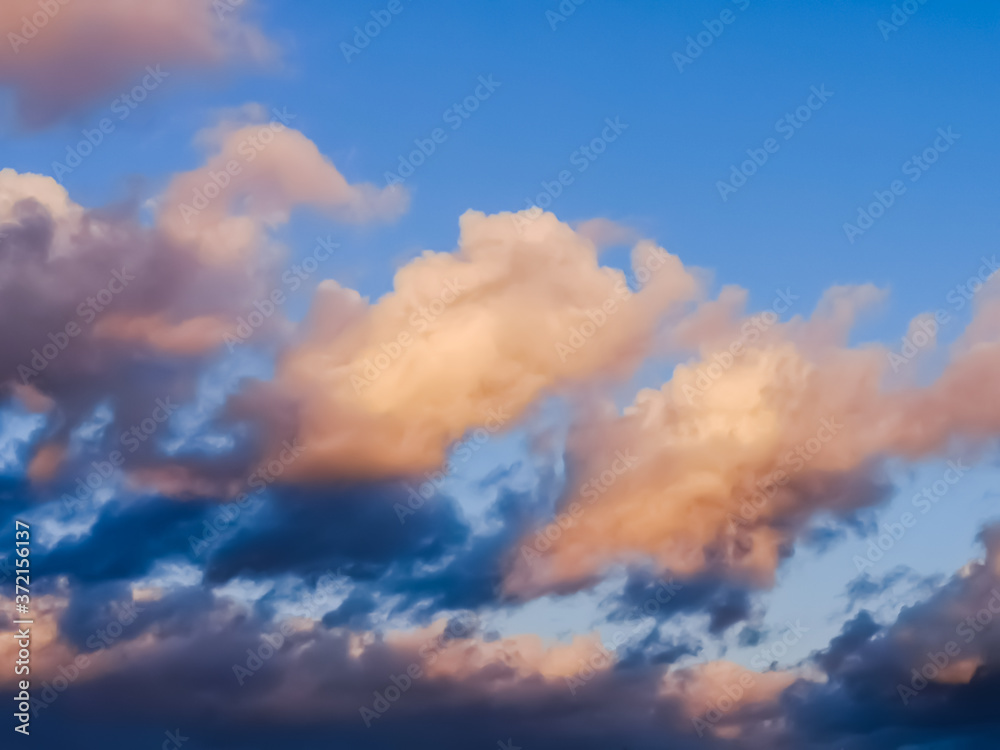 Beautiful clouds on the blue sky