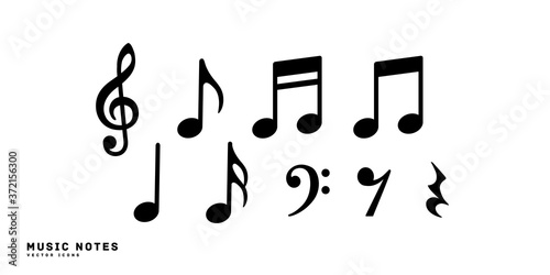 Music notes icon vector illustration set