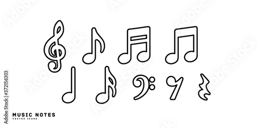 Music notes icon vector illustration set