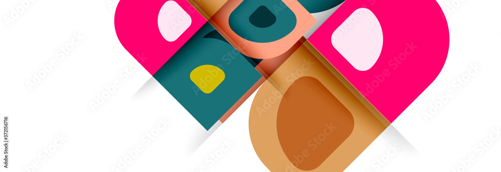 Set of vector modern geometric abstract backgrounds with repeating abstract round shapes patterns and shadow effects Set of vector modern geometric abstract backgrounds with repeating abstract round shapes patterns and shadow effects