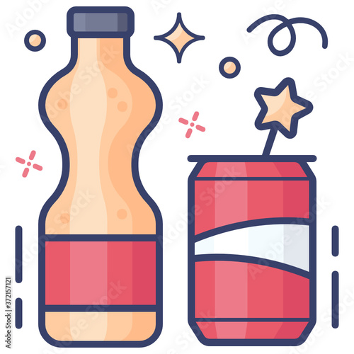 
Fizzy drink vector design, refreshment drink in flat style 
