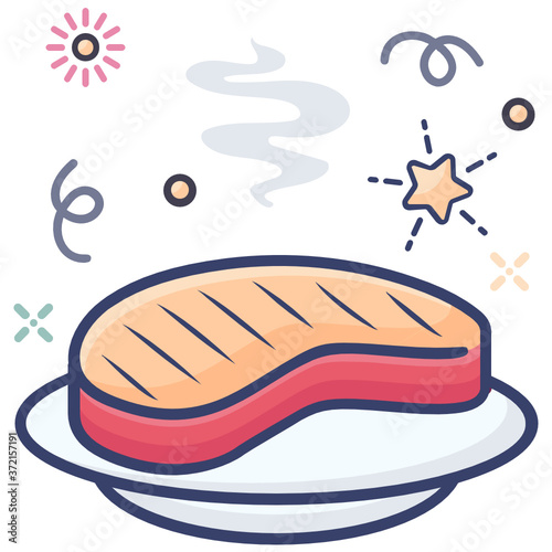 
Grilling steak icon design, proteine food concept 
