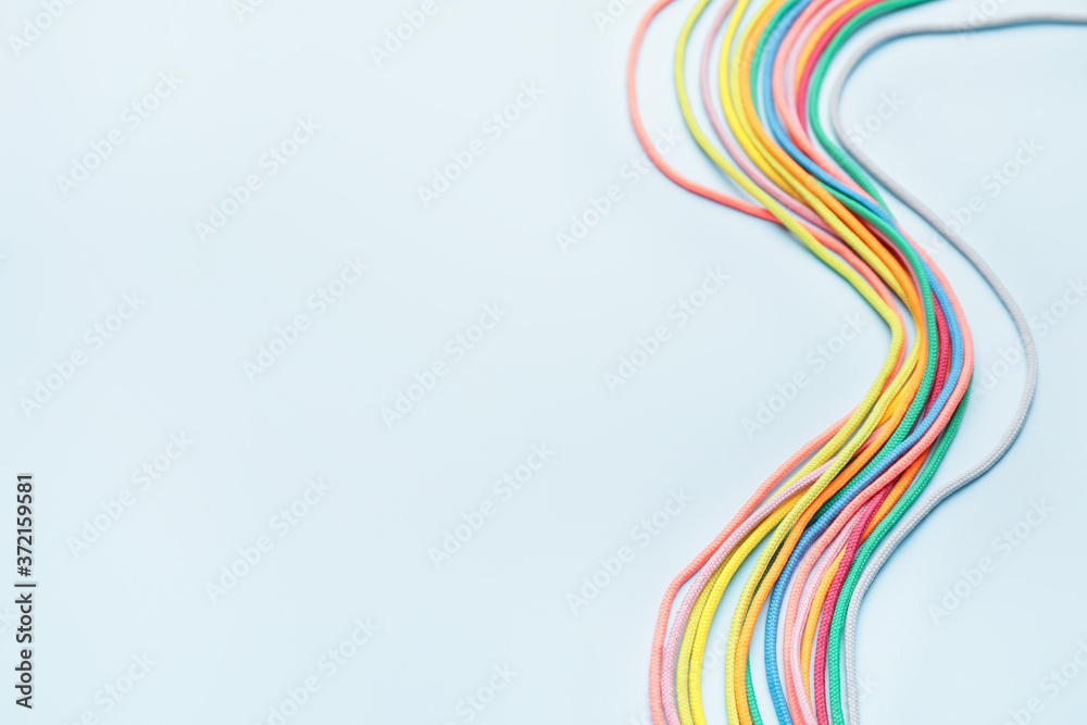 Long ropes on color background Long ropes on color background