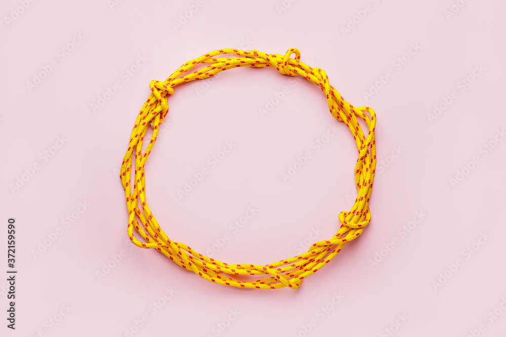Frame made of ropes on color background Frame made of ropes on color background