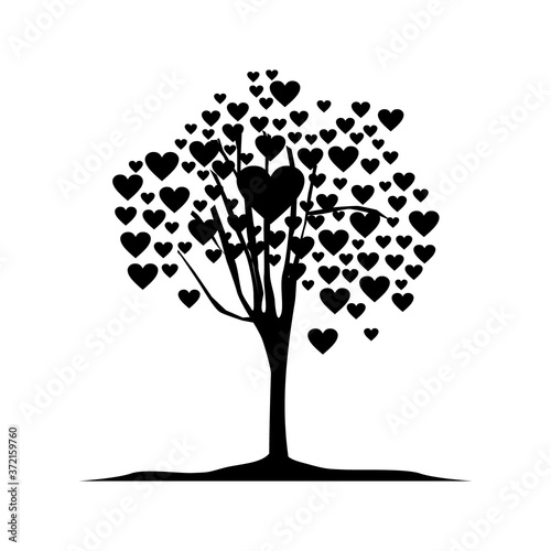 tree love logo illustration creative concept