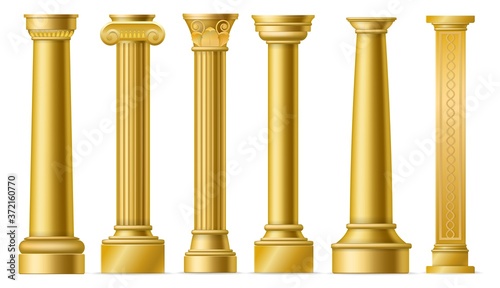 Print op canvas Golden columns
