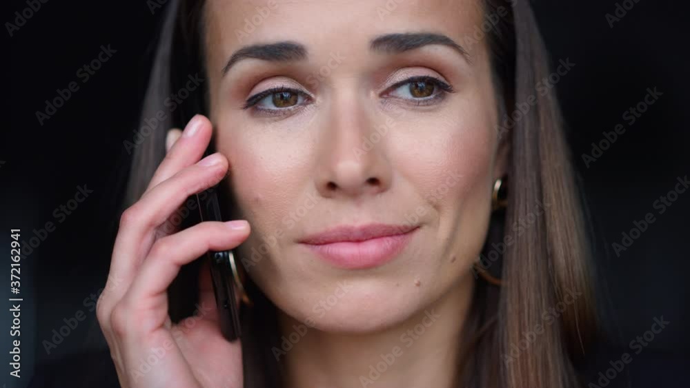 Businesswoman talking on smartphone. Manager calling on cellphone