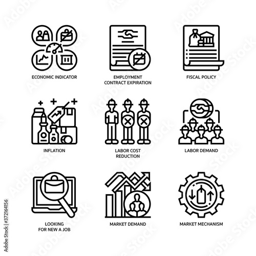 Unemployment icons set