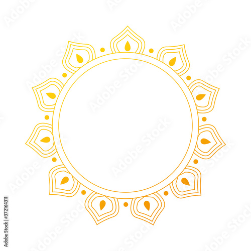 gold mandala in line style vector design