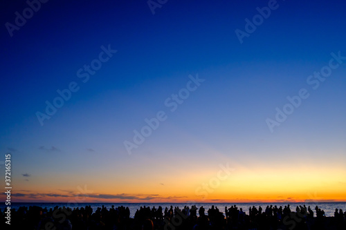 Crowd on beach during music festival