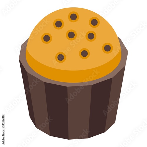 Gluttony cupcake icon. Isometric of gluttony cupcake vector icon for web design isolated on white background