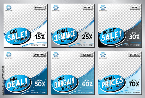 Social media advertisement - sale template - vector illustration