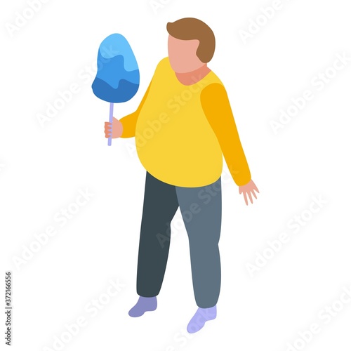 Gluttony young boy icon. Isometric of gluttony young boy vector icon for web design isolated on white background