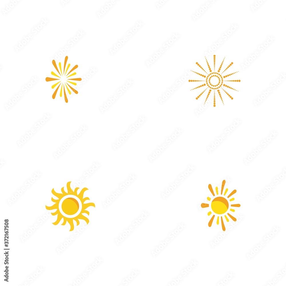 Fototapeta premium Set Sun Vector illustration Icon Logo Template