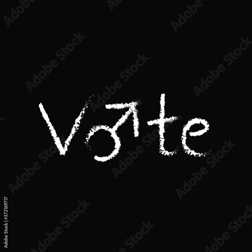 Vote Man Male Men Gender Sign Vote Election 2020 Typography Vector