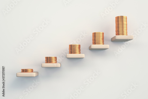 investment strategy money growing growth value of deposit - investment concept. 3d render