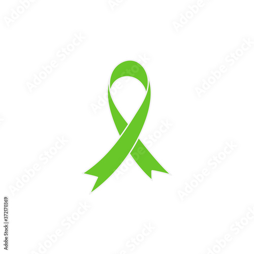 Green ribbon, Abstract line concept. Vector Symbol of struggle and awareness