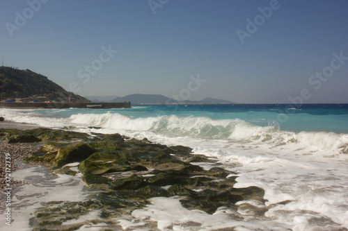 Greek beaches. Rhodes island. Summer vacation. Euro-trip.
