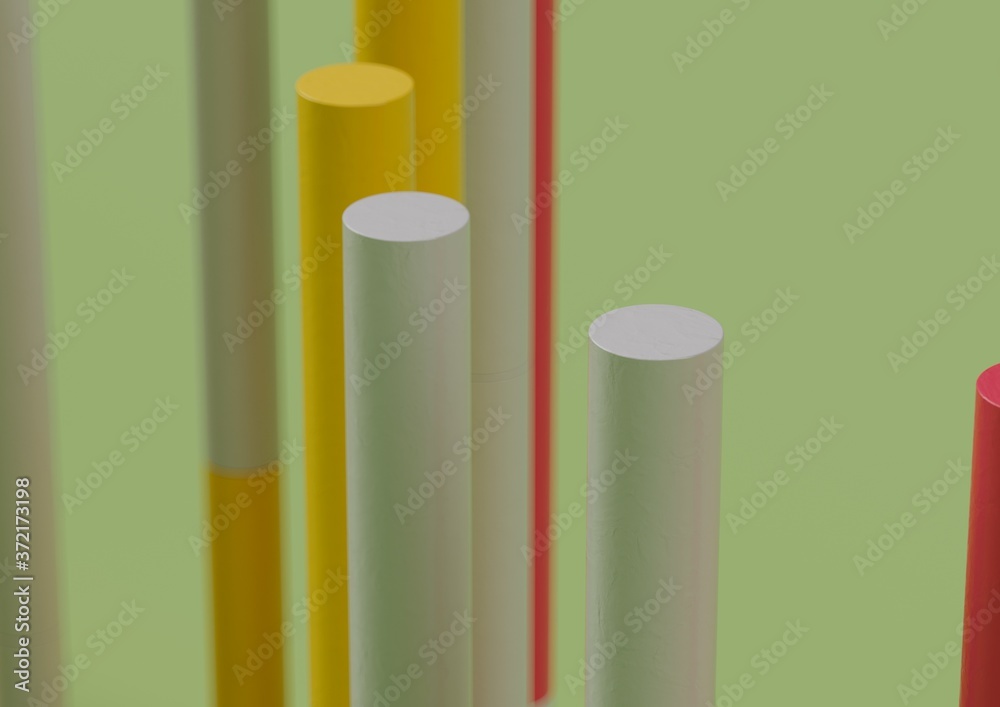 3d render illustration of a row of colorful sticks or markers, remember of dna or a chart. 3d render illustration of a row of colorful sticks or markers, remember of dna or a chart.