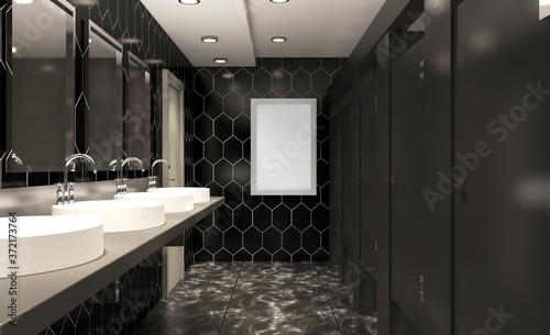 Fotografia Contemporary interior of public toilet