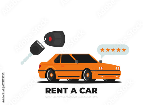 Rent a car design over background, vector illustration