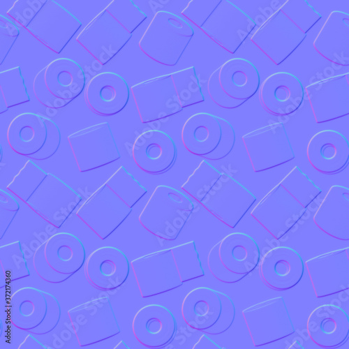 Normal map of seamless toilet paper pattern. Computer generated image