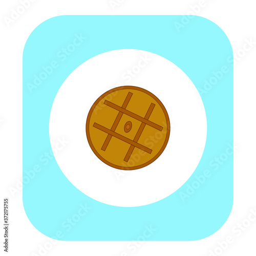 typical empanada in galicia spain, vector icon