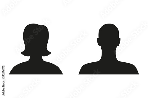 silhouette woman and man isolated on white background vector illustration EPS10