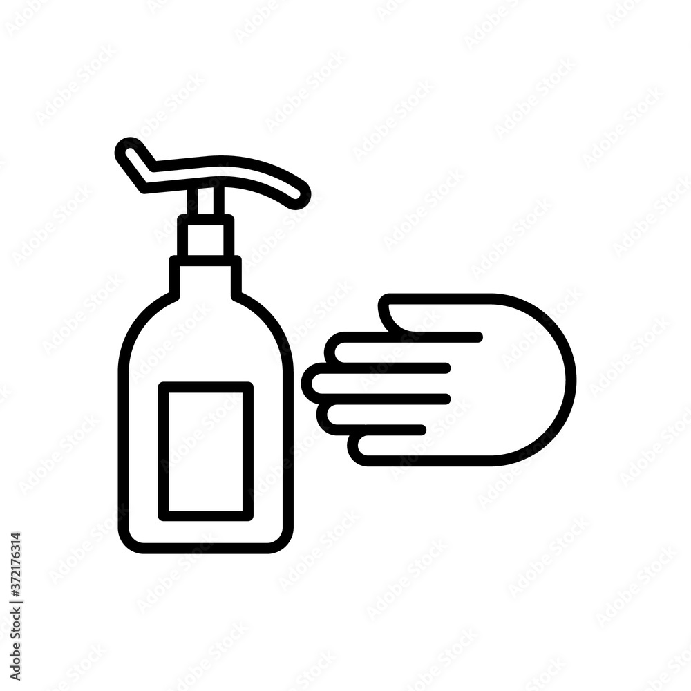 hand sanitizer spray icon black vector