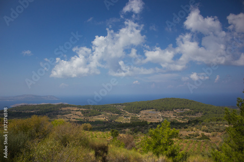 Panorama of Greece. Rhodes island. Rest at the sea. Eurotrip.