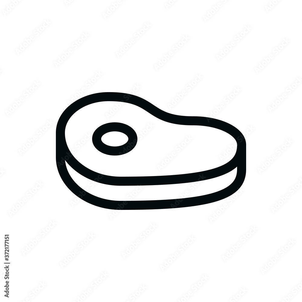 Meat steak isolated icon, beef steak linear vector icon with editable stroke Meat steak isolated icon, beef steak linear vector icon with editable stroke