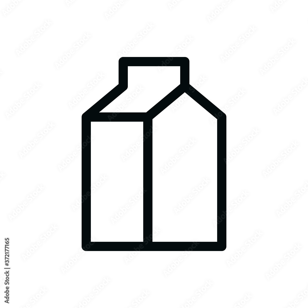 Milk pack isolated vector icon, kefir carton package outline icon with editable stroke Milk pack isolated vector icon, kefir carton package outline icon with editable stroke