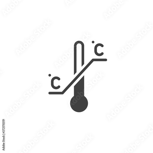 Thermometer temperature vector icon. Temperature limitation filled flat sign for mobile concept and web design. glyph icon. Packaging symbol, logo illustration. Vector graphics