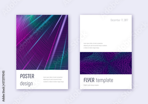 Minimalistic cover design template set. Neon abstr