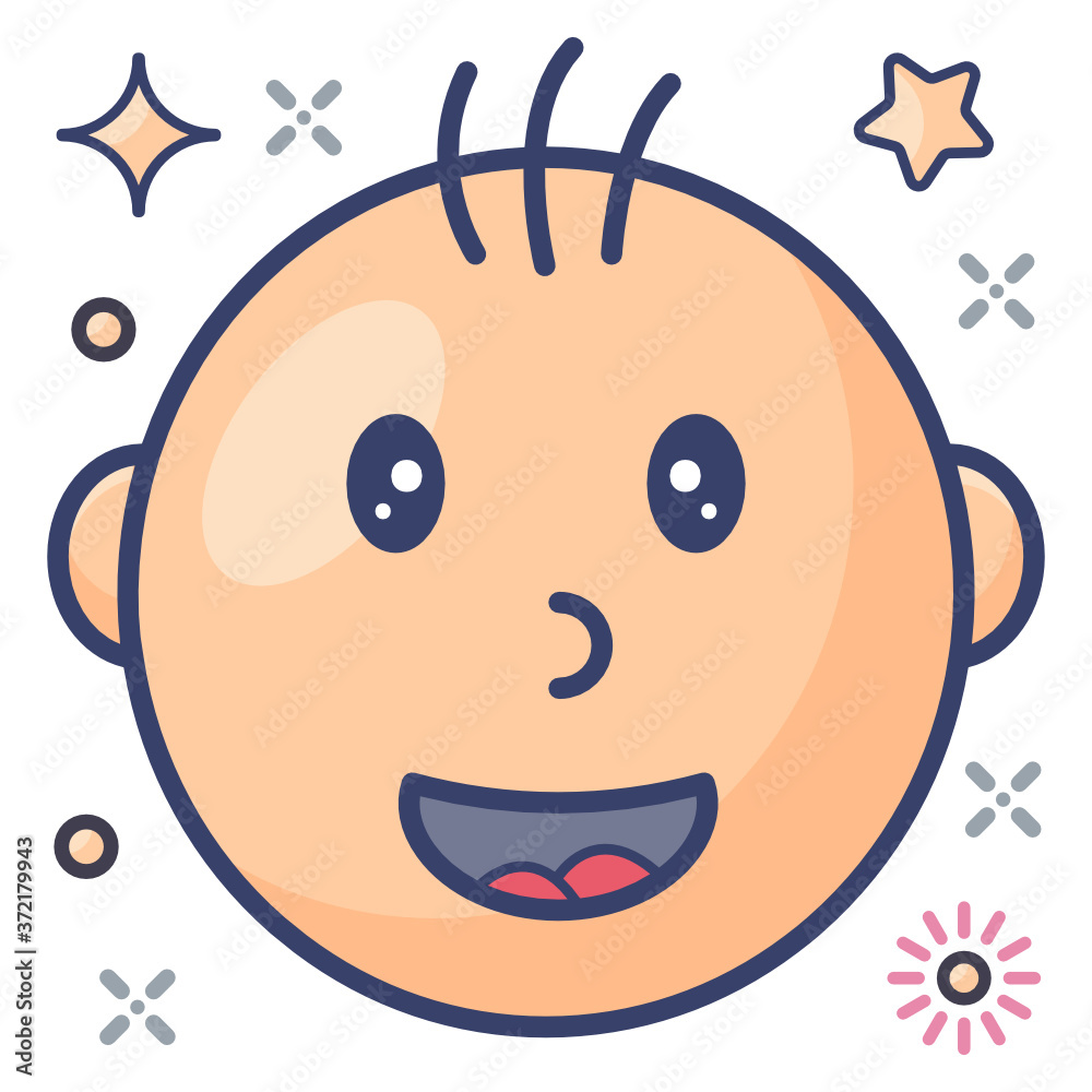 Happy baby icon in flat design, editable vector
Happy baby icon in flat design, editable vector