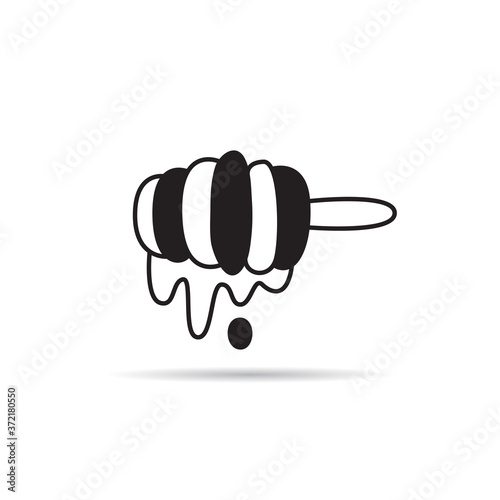 honey dripping on white background vector