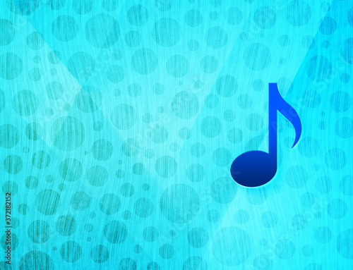 Music icon shiny bubble abstract cyan blue background wet aqua texture illustration