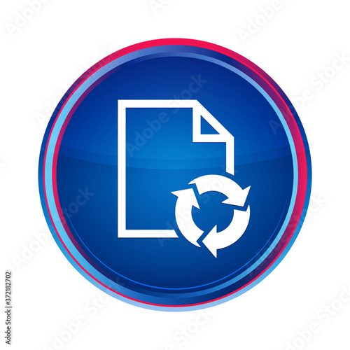 Document process icon silky blue round button aqua design illustration
