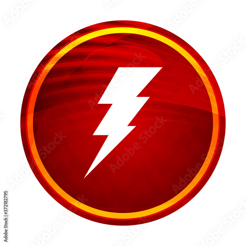Electricity icon creative red round button illustration design