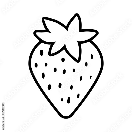 strawberry fruit pop art line style
