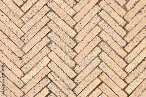 Old brick tiled floor background