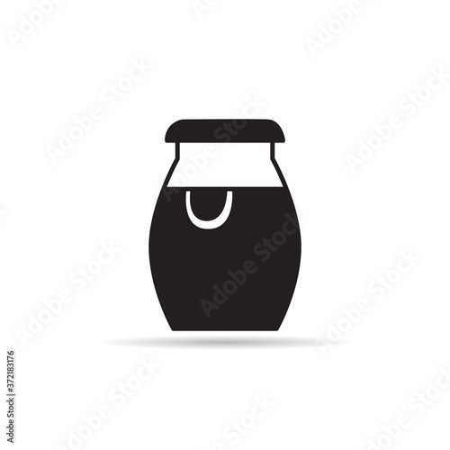 milk can icon vector on white background