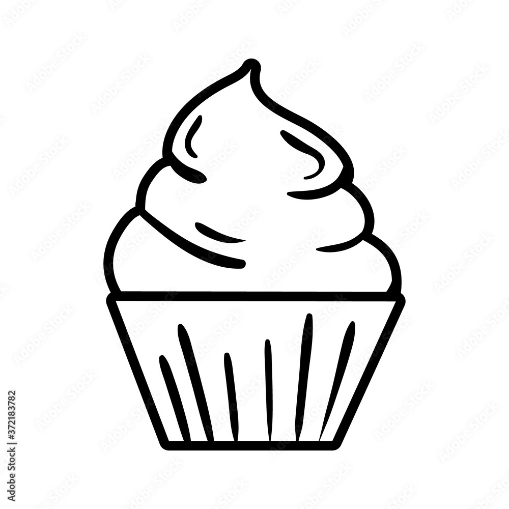 cup cake sweet pop art line style cup cake sweet pop art line style