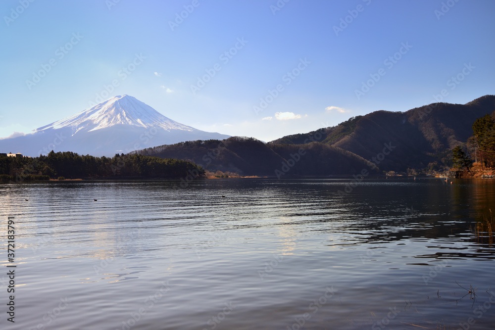 富士　富士山　山梨県河口湖付近の風景