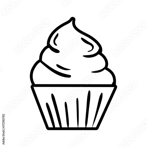 cup cake sweet pop art line style