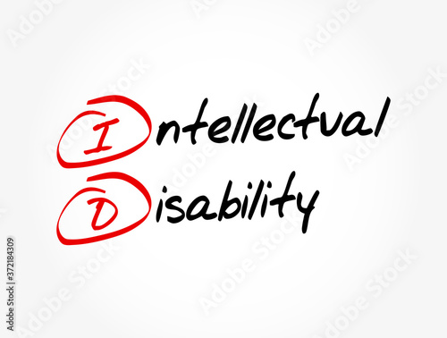 ID - Intellectual Disability acronym, medical concept background